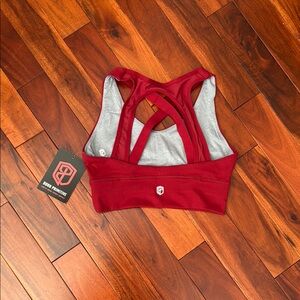 NWT Born Primitive Burgundy and Gray Sports Bra